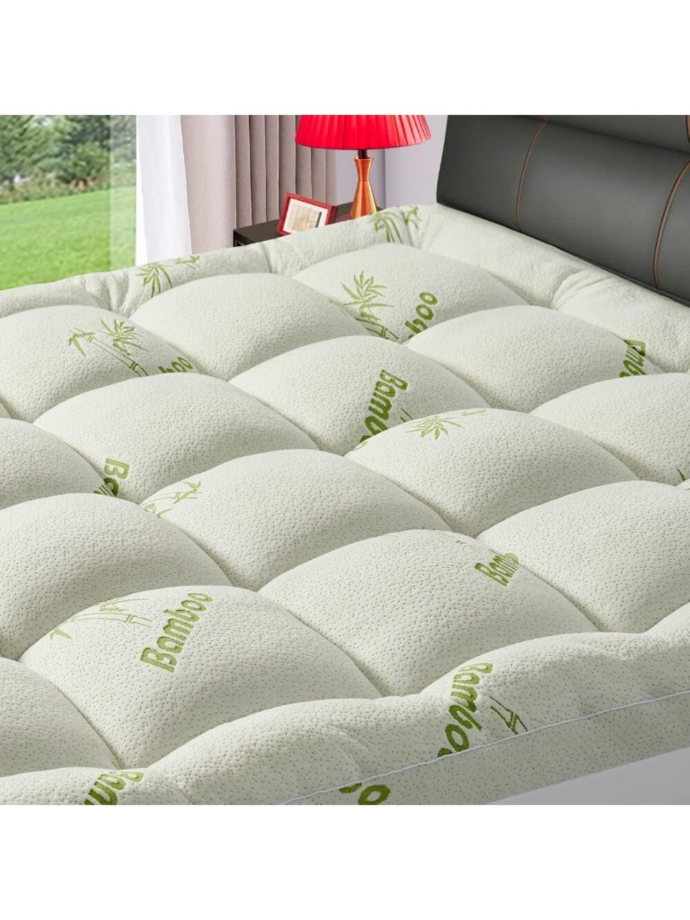Extra Thick King Size Mattress Topper for Back Pain Relief, Quilted Bamboo